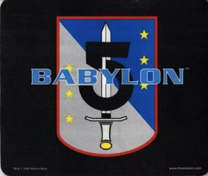 Babylon 5 Mousepad Army Of Light 9.25” X 7.75” 1998 Warner Brothers Sword Stars - Picture 1 of 4