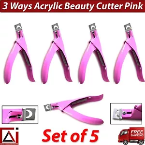 X5 Cortador de Belleza de Acrílico Rosa Cortador de Punta de Uñas NUEVO 3 Maneras Cortador de Uñas Cortador - Imagen 1 de 6