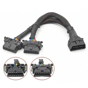 OBD2 Extension cable 1 IN 2 16 Pin Male To Female Connector For Car Diagnostic - Picture 1 of 6