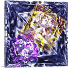ARTCANVAS Purple Violet Yellow Princess Cut Diamond Jewel Canvas Art Print