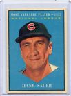 1961 Topps Baseball #481 Hank Sauer, Mvp, Chicago Cubs, Set Break, 062917A