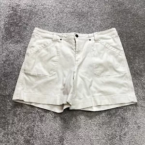 Faded Glory Jean Shorts Womens 18  Missy White Solid Cotton Denim Pockets 6" - Picture 1 of 12