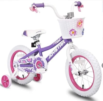 📀 Bicicleta Joystar Petal 14 pulgadas para niños pequeños con ruedas de entrenamiento - púrpura Foto 1 de 4