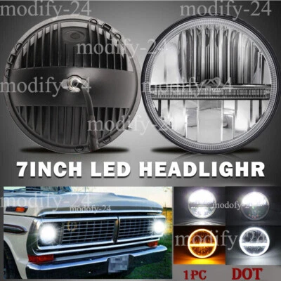 7" Halo LED Headlight Turn Signal Fit For 1953-77 Ford F-100 F-250 F-350 Pickup - Image 1 of 4
