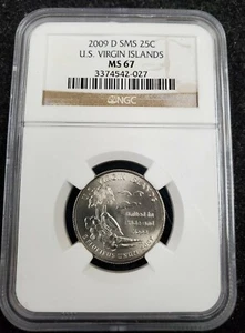 2009-D 25c SMS U.S. Virgin Islands Quarter-NGC MS67  - Picture 1 of 2