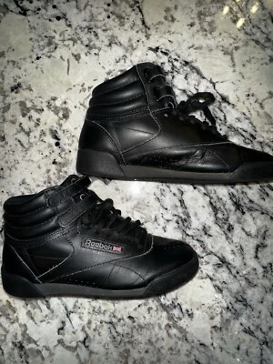 Reebok Women’s Freestyle High Triple Black Retro Sneakers 4.5 - Image 1 of 4