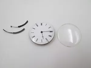 Máquina y esfera reloj de bolsillo. Mecanismo puentes. Dial porcelana. Llave - Imagen 1 de 5