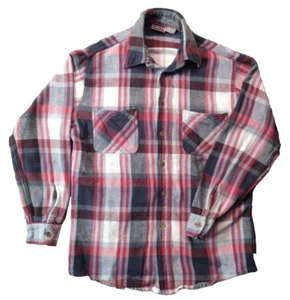 Vintage Big Mac Flannel Shirt Mens Size Med Rede Plaid Hunt Hike Button Up 80's - Picture 1 of 13