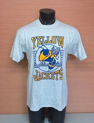Southeast Bulloch Yellow Jackets White & Gray Short Sleeve T-Shirt USA Sz Large - Image 1 of 4