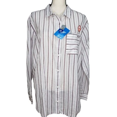 Camisa Columbia PFG Sun Drifter XL Virginia Tech Hokies L/S Blanco Gris Rayas NUEVA Foto 1 de 4