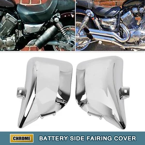 Chrome ABS Battery Fairing Side Covers For Yamaha Virago XV400 XV535 1987-Newer - Picture 1 of 14
