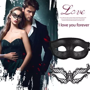 2Pcs Couples Venetian Metal Masks Party Masquerade Mardi Gras Halloween Costume - Picture 1 of 6