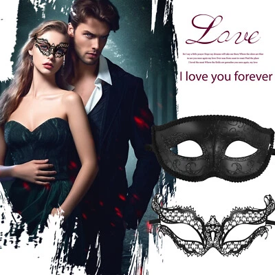 2Pcs Couples Venetian Metal Masks Party Masquerade Mardi Gras Halloween Costume - Image 1 of 4