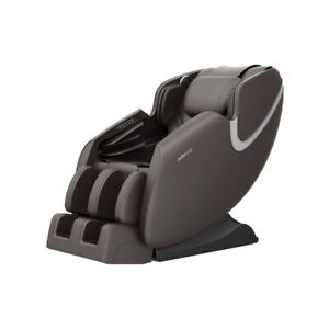 Brown Full Body Airbag Massage Chair with Bluetooth Speaker, Foot Roller 