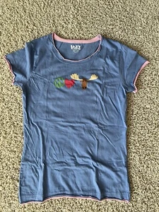 LAZY ONE Junior Fitted Tee Sleep Night Shirt Blue Moose Heart Peace size Small - Picture 1 of 3
