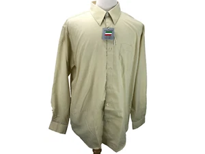 Daniel Ellissa 17.5 36/37 Long Sleeve Solid Beige Button-Up Casual Mens Shirts - Picture 1 of 6