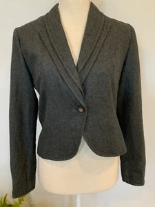 Blazer Traje Doble Solapa Forrado de Lana Gris Talla 5/6 De Colección GLEN AIRE Para Mujer - Imagen 1 de 5