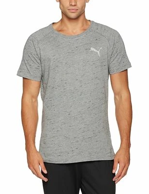 NUEVO CON ETIQUETAS Puma Para Hombres Camiseta Evostripe Cuello Redondo Camisa Gris Seleccionar Talla Foto 1 de 3
