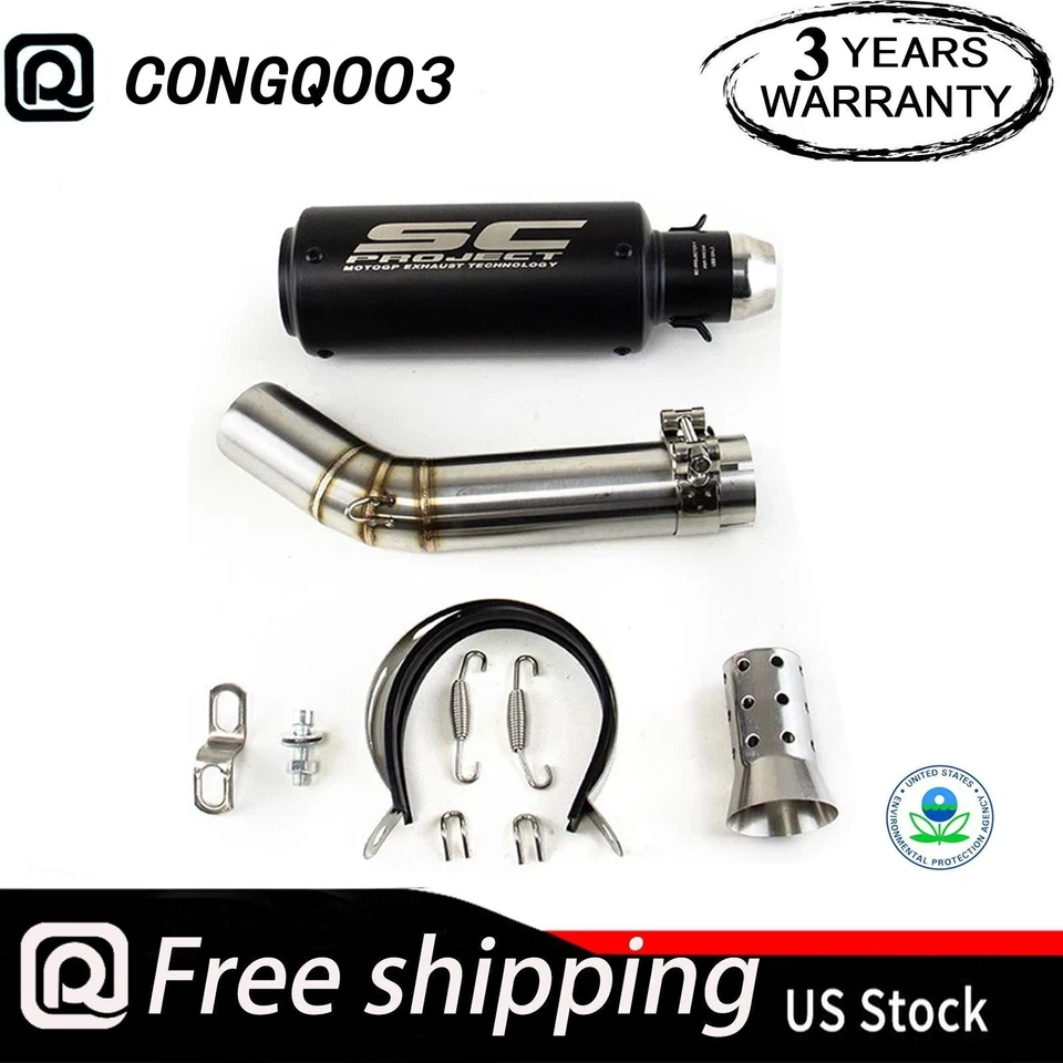 Deslizable para Suzuki GSXR 750 600 2006-2025 puntas de escape silenciador negro tubo de enlace medio Foto 1 de 4