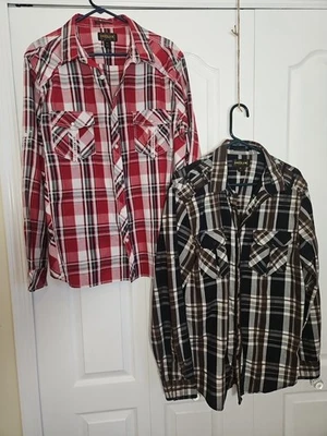 2 Helix Men's Long Sleeve Button Down Athletic Fit Western Shirt Size XXL 2XL  - Image 1 of 4