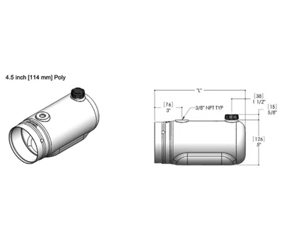 Reservatório de plástico Monarch Bucher K06104 4,5 X 12 polegadas - Imagem 1 de 2
