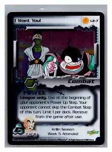 1x DBZ CCG ¡TE QUIERO! L2-7 HOLO FOIL LEAGUE PROMO DRAGON BALL Z LIMITED - Imagen 1 de 1