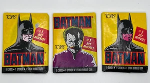 1989 Topps Batman Serie 1 Trading Card Packs Lot 3 Factory Sealed DC Comics - Bild 1 von 2