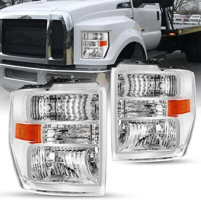 Faróis de van 2008-2014 Ford E150 E250 E350 E450 Econoline faróis esquerda+direita - Imagem 1 de 4