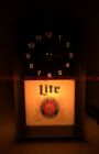 NICE 1970s MILLER LITE BEER 9¼ inch lighted back bar clock Tavern Trove