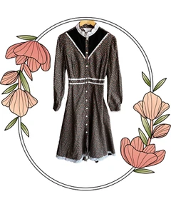 Vintage 1970s Prairie Cottagecore JCPenney Floral Print Dress Size M - Picture 1 of 2