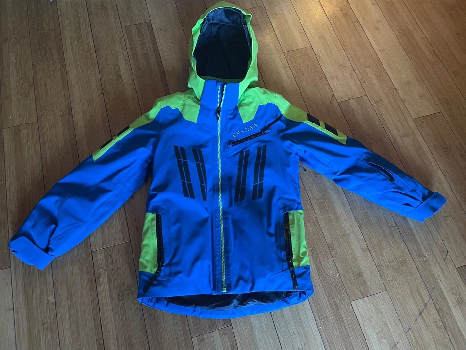 EUC size 10 Boys Spyder SKI JACKET WINTER monterossa GORE TEX insulated HOODED - Image 1 of 4
