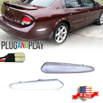2PCS Clear White LED Rear Fender Side Marker Lights For 2000-2003 Nissan Maxima - Image 1 of 4