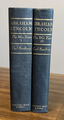 Abraham Lincoln The War Years by Carl Sandburg (1939) 2 Volume Set 1 4 ~ 1st Ed Foto 1 de 4