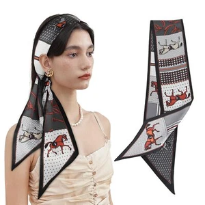 59" Mulberry Silk Head Scarf Women's Fashion Square Neck Satin Scarfs for Bag... - Picture 1 of 6