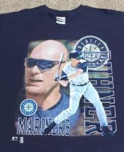 Vintage Jay Buhner Seattle Mariners T Shirt 1997 Made in USA Single Stitch XL - Picture 1 of 7