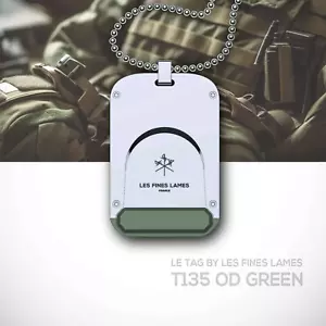 LES FINES LAMES DOUBLE BLADE CIGAR CUTTER LE TAG - T135 OD GREEN MADE IN FRANCE - Picture 1 of 10