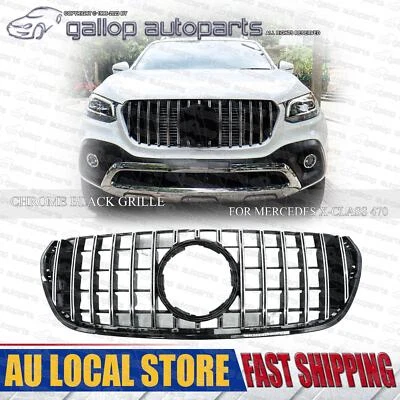 For Mercedes X-Class X CLass 470 Chrome Black GT AMG Style Front Grille - image 1 of 4