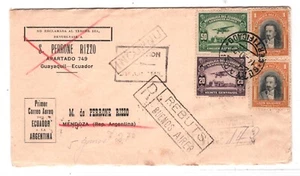 ECUADOR Air Mail Cover 1929 PANAGRA FIRST FLIGHT ARGENTINA Mendoza {Joffe}KT74 - Picture 1 of 15
