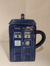 Doctor Who Tardis Police Call Box  Zeon Ceramic Blue Coffee Mug with Lid
