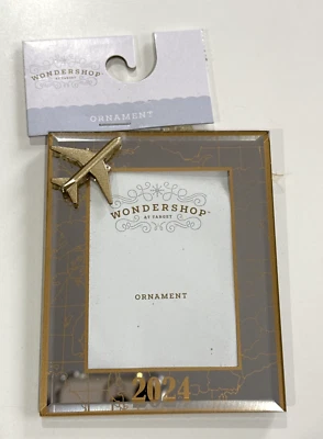 Wondershop Airplane Picture Frame 2024 Ornament New