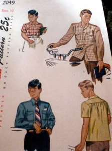 * SCHÖNES VINTAGE 40er JUNGEN SHIRT Schnittmuster 10 - Bild 1 von 1