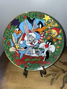 Looney Tunes Christmas Plate Fine Porcelain Collectible Limited Edition 1991 - Picture 1 of 2