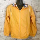 Original Use Orange Windbreaker Tropical Lined Hooded Rain Jacket XS