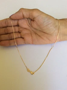 CAJA CHAPADA EN ORO 14K CADENA 15/18 PULGADAS CON CIERRE DE LANGOSTA J124 - Imagen 1 de 3
