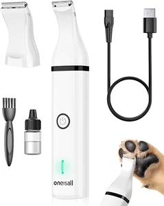Dog Clippers with Double Blades,Cordless Small Pet Hair Grooming Trimmer,Low Noi - Picture 1 of 12