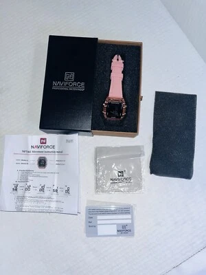 naviforce watch women Pink Silicone Band Pink Face Digital Waterproof  - Image 1 of 4