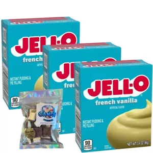 Jell-O Pudding 3,4 Unzen Box (3er Pack) 1 Unze Eiscreme Häppchen (Französische Vanille) - Bild 1 von 1