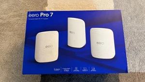 EERO Pro 7 trójpasmowa siatka Wi-Fi 7 system 3-pak biała - Zdjęcie 1 z 3