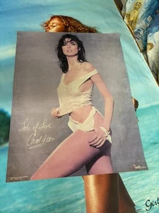 #370 Vintage Poster 22.5x17.5 1986 Sexy Brunette Carol Alt See Through Shirt - Picture 1 of 7