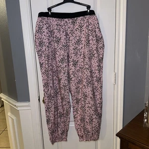 Pantalones para dormir Victoria’s Secret ligeros rosa negro corazones estilo jogger talla XXL - Imagen 1 de 7